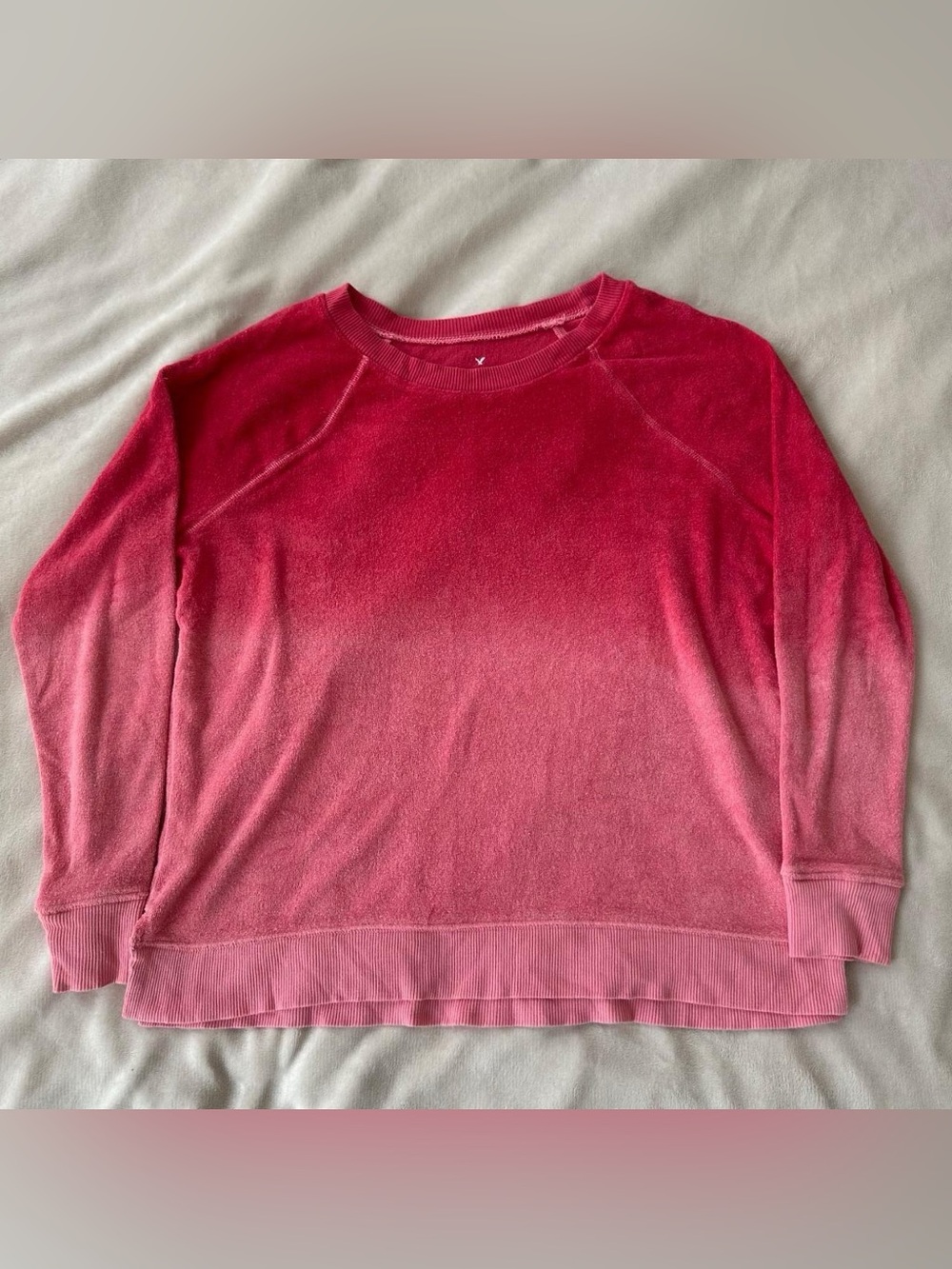 American Eagle Soft & Sexy Terry Red Ombré Sweatshirt